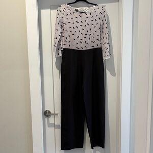 Chic Black and White Patterned Jumpsuit